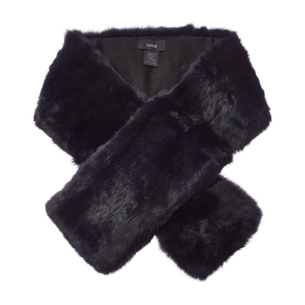 Surell Accessories Oversized Pull-Thru Scarf, Black